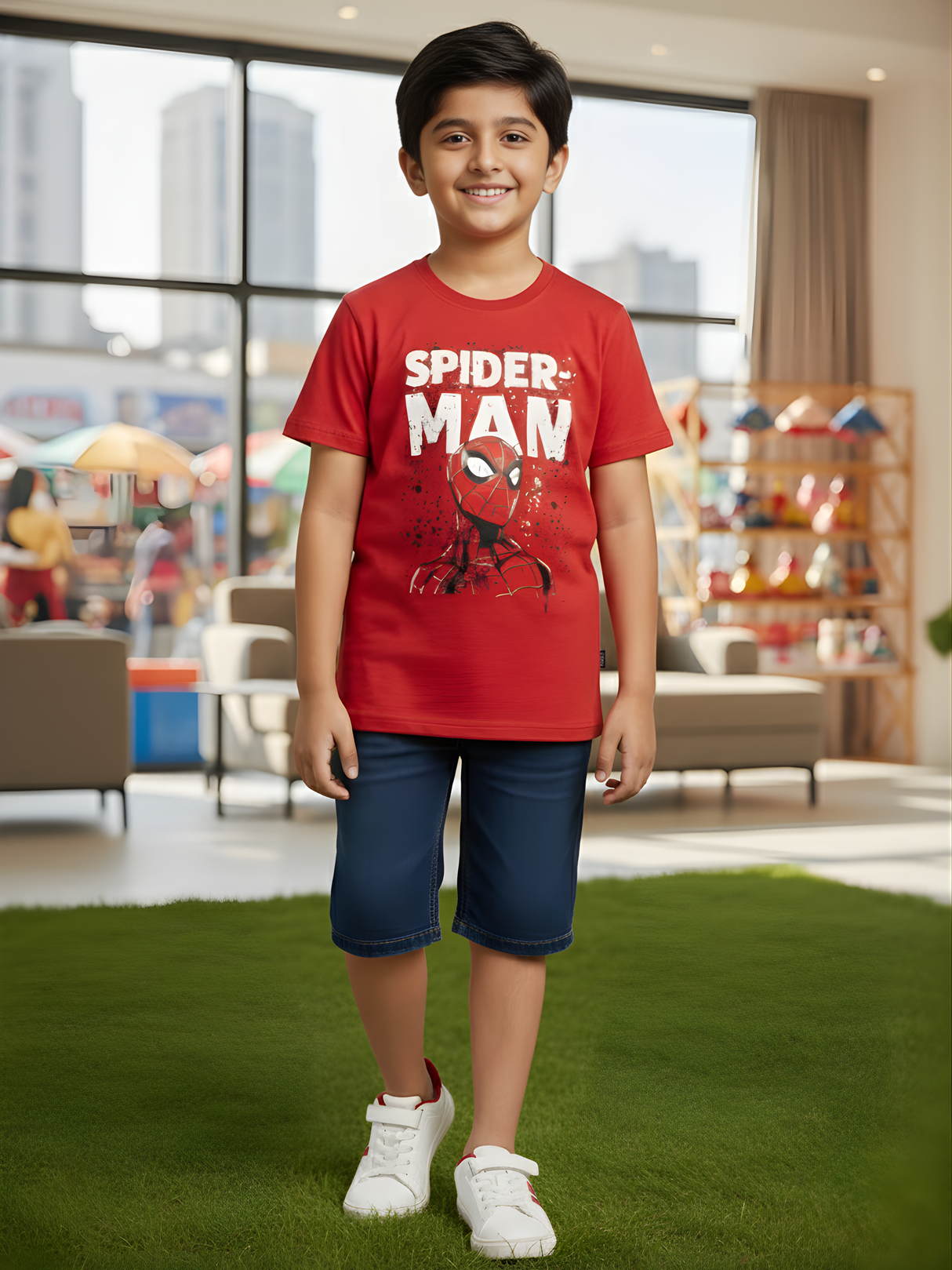 Boys' Red Spider-Man Action Graphic T-Shirt