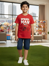 Boys' Red Spider-Man Action Graphic T-Shirt
