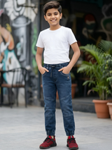 Boys' Comfort Stretch Denim Joggers - Navy Blue