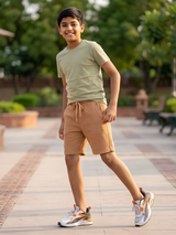 Boys' Premium Khaki Textured Drawstring Shorts
