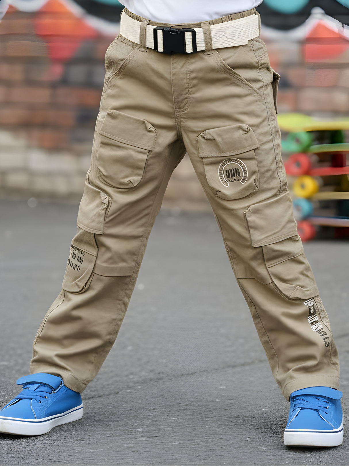 Adventure-Ready Khaki Multi-Pocket Cargo Pants