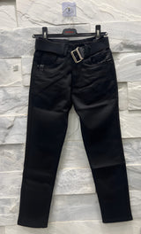Boys’ Slim Fit Black Pants with Belt – Stylish Casual Wear