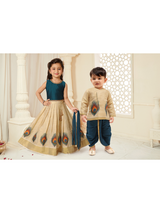 Girls Traditional Sleeves Less Long Choli - Blue
