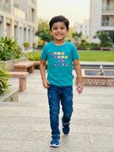 Boys Green Graphic Print Cotton T-Shirt