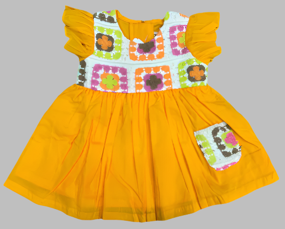 Girls hand work dress fit and flare