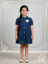 Navy Blue Button-Down Frock