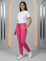 Girls' Vibrant Pink Comfort-Fit Jogger Pants