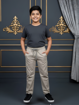Boys' Premium Cream Comfort-Fit Track Pants