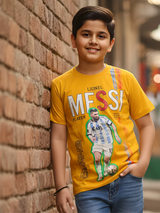 Boys' Orange Lionel Messi Graphic T-Shirt - Argentina Champion Edition