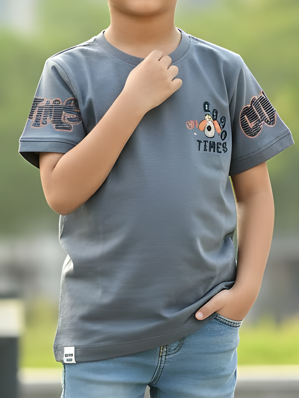 Boys' Dark Grey "Fun Times" Graphic T-Shirt