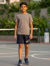 Boys' Sporty Navy Blue Shorts with Graphic Detail