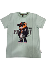 Kids Green Cool Bear Graphic T-Shirt