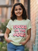 Girls' "Focus on the Good" Graphic Print Top