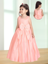 Girls Party Heavy Western Gown with work - Peach