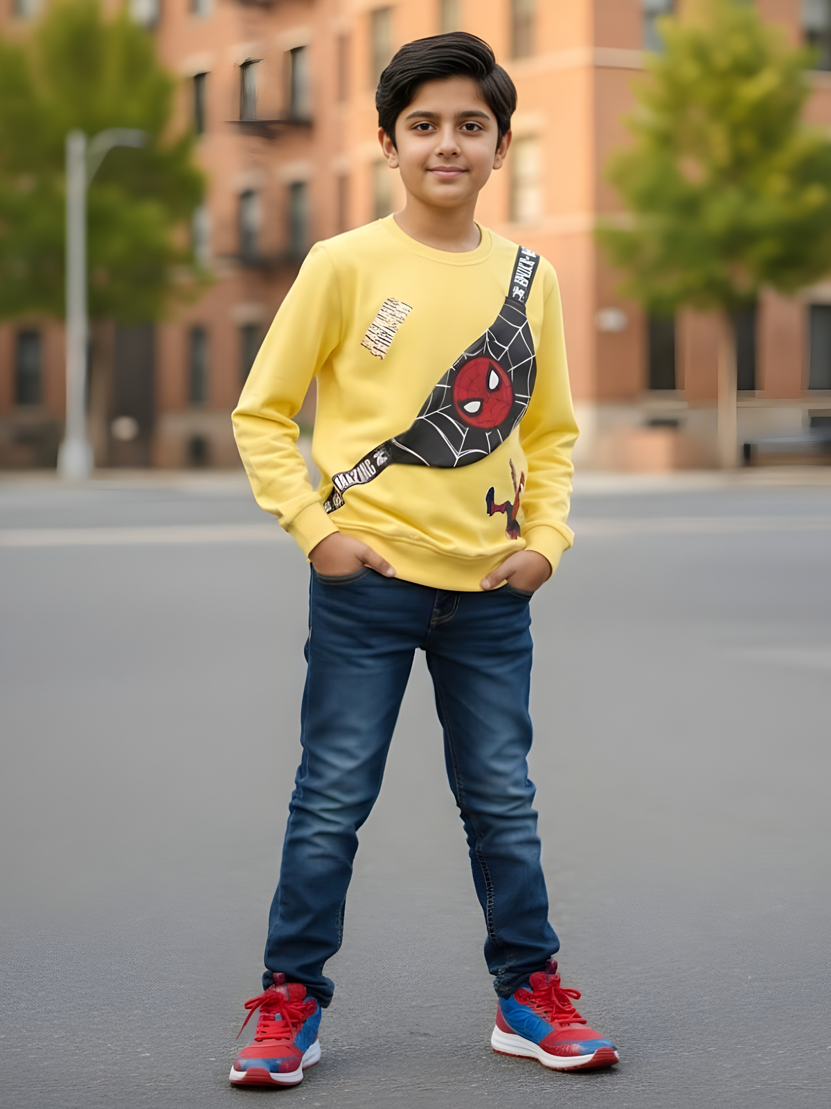 Boys' Spiderman "The Amazing" Graphic Sweatshirt - Yellow