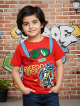Boys "Freedom Rider" Graphic Tee – Crimson Red