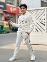 Boys' Cream Hoodie Cordinated Sets