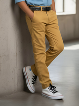 Boys' Cotton Casual Trousers with Stylish Belt