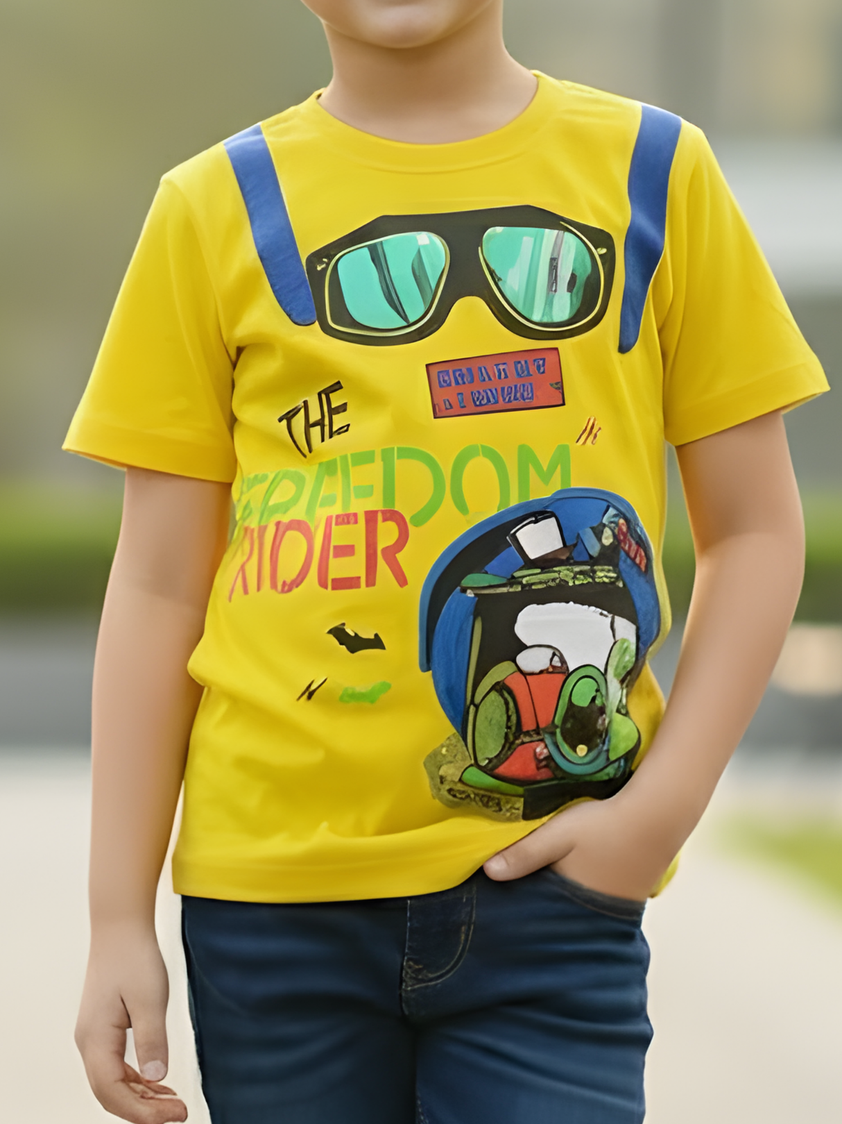 Boys' Freedom Rider Graphic Tee - Sun Yellow