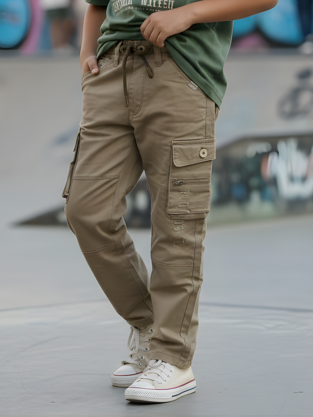 Boys' Premium Grey Cargo Trackpants - Multi-Pocket Comfort Fit