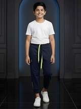 Boys' Blue Multi-Pocket Tactical Track Pants