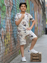 Young Legend Cream Urban Graphic Co-ord Set