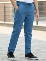 Boys Relaxed Fit Blue Denim Track Pants