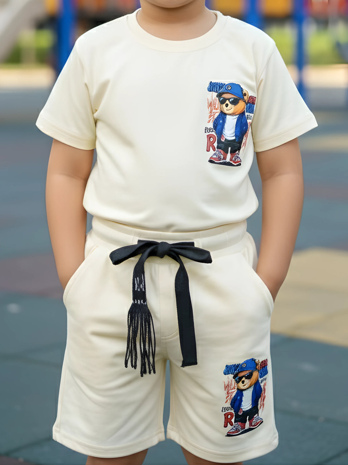 Boys' Urban Cream Graphic Co-Ord Set