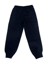 Boys Navy blue Jogger Pants with Green Drawstring and Zipper Pockets