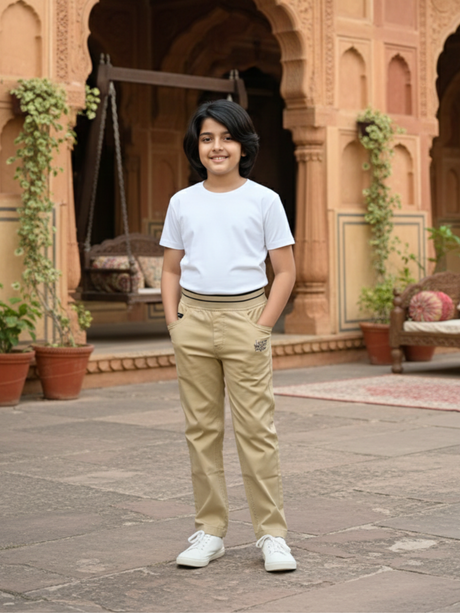 Boys' Timeless Khaki Comfort-Waist Trousers