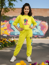Girls' Neon Green "Be Loved" Graphic Coordinate Set