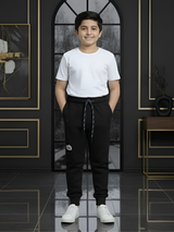 Boys' Black Multi-Pocket Tactical Utility Track Pants