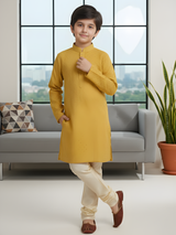 Boys' Mustard Yellow Kurta Set