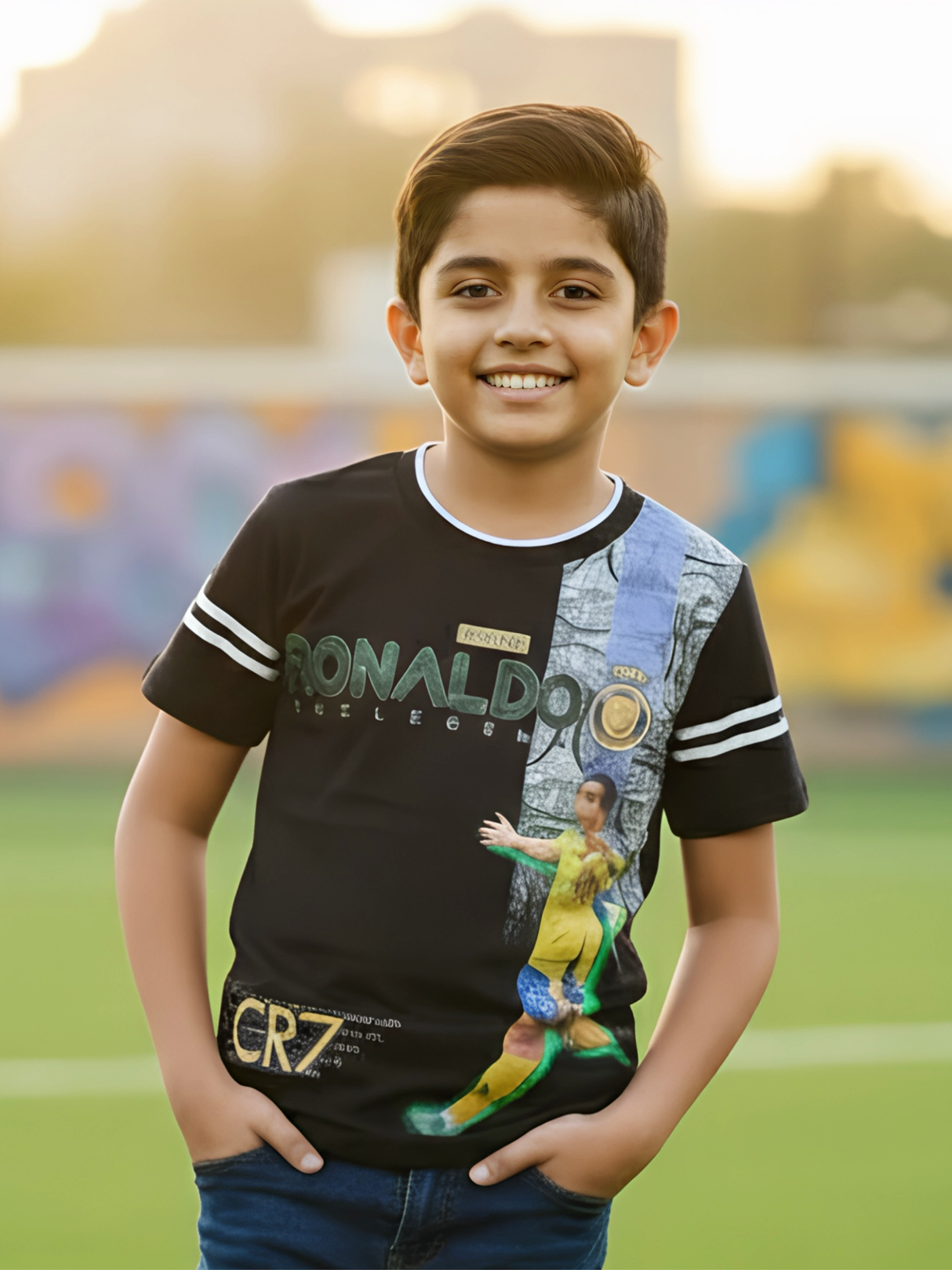 Boys' Ronaldo CR7 Graphic Print Casual T-Shirt