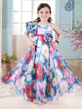 Vivid Garden Floral Western Gown