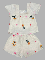 Girls Casual Embroidered 2-Piece Set – Summer Wear
