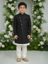 Boys' Formal Black Bandhgala Sherwani / Achkan Coat
