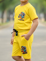 Boys' Sunshine Yellow Graphic Co-Ord Set.