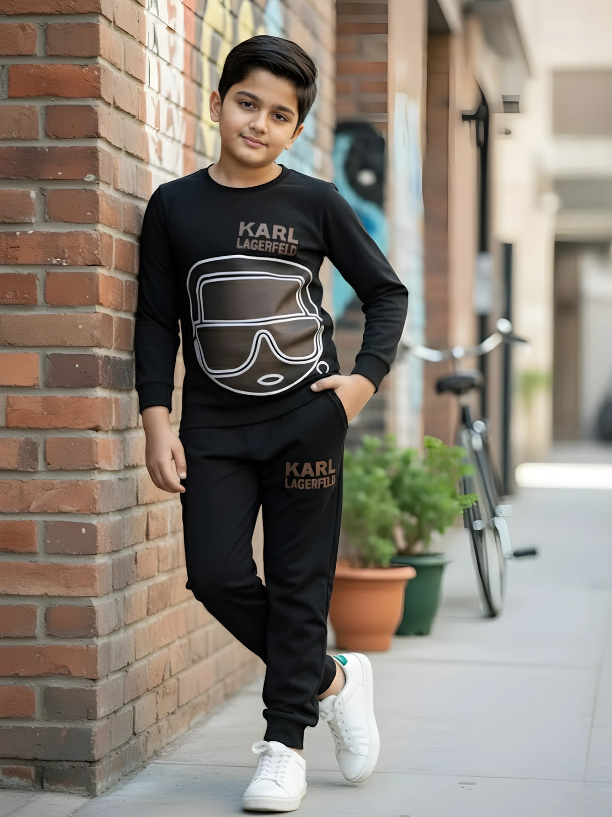 Boys Premium Karl Lagerfeld Inspired Cotton-Blend Co-ord Set