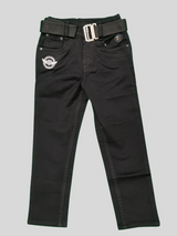 Black Casual Pants - Dark, Plain, Full Elastic Waistband