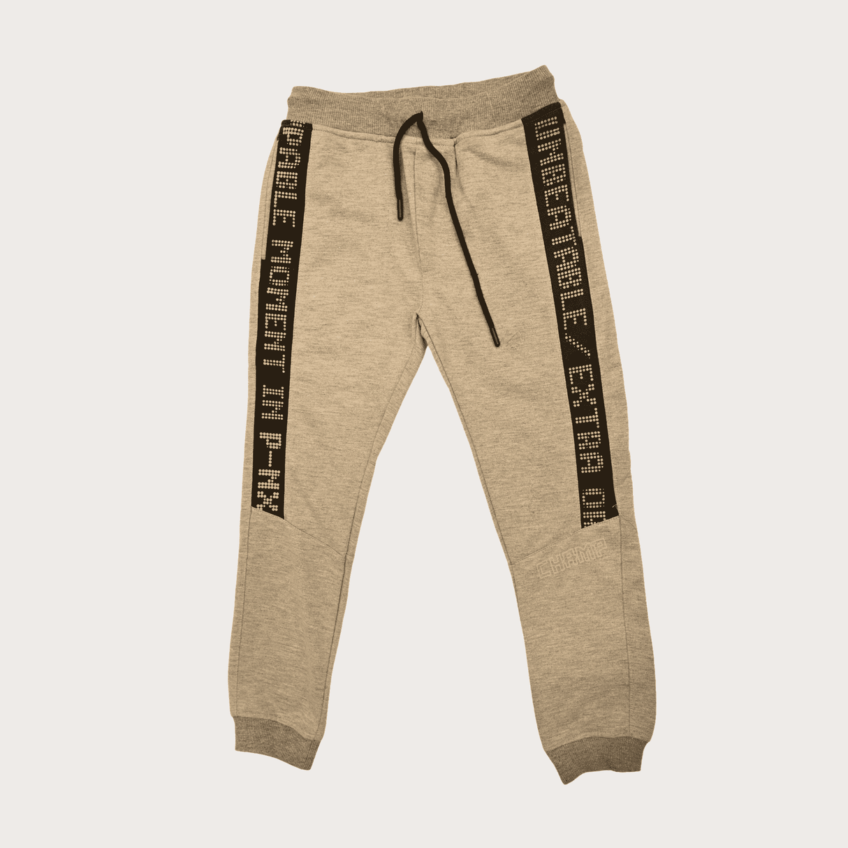 Boys Leisure Plain Elastic Waist Track Pant With Rib - L.Grey