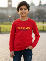 Disney Pixar Toy Story Logo Kids' Red Long Sleeve T-Shirt.