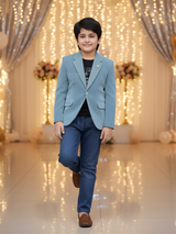 Boys' Light Blue Corduroy Sport Coat / Casual Blazer