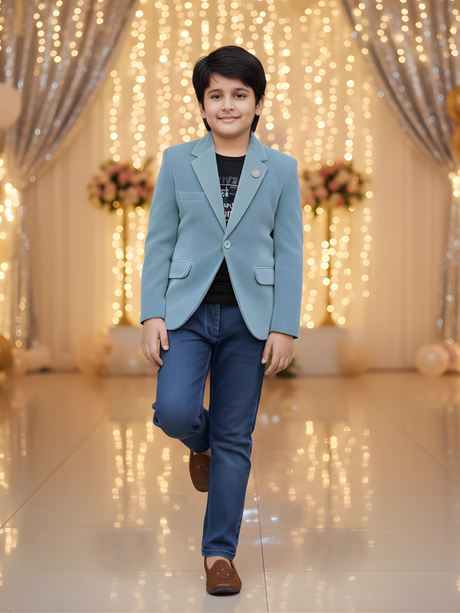 Boys' Light Blue Corduroy Sport Coat / Casual Blazer