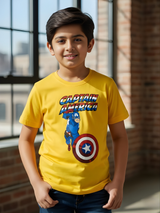 Kids' Marvel Captain America Action T-Shirt - Bright Yellow.
