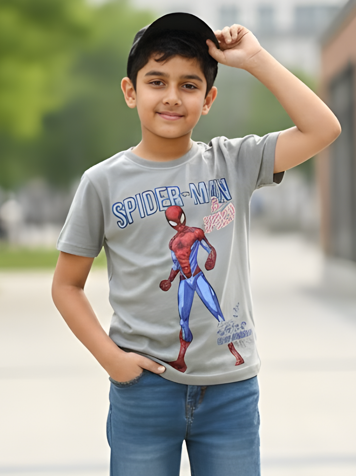 Boys' "Spider-Man" Graphic Tee - Grey