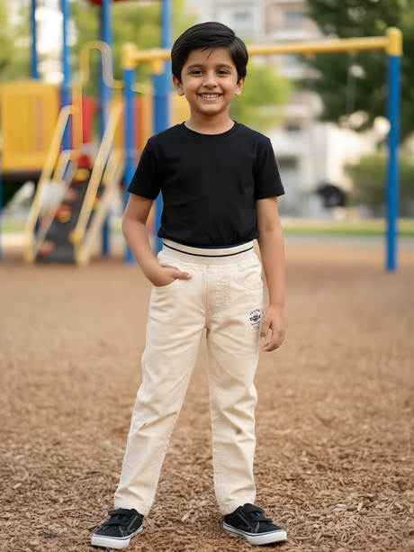 Boys' Heritage Cream Comfort-Waist Pants