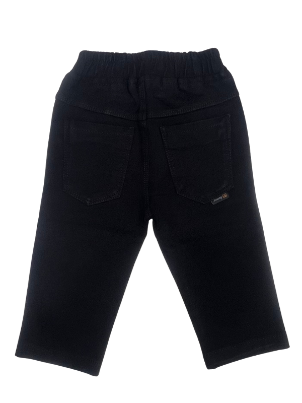 Boys Black Slim Fit Jogger Pants with Elastic Waistband