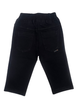 Boys Black Slim Fit Jogger Pants with Elastic Waistband