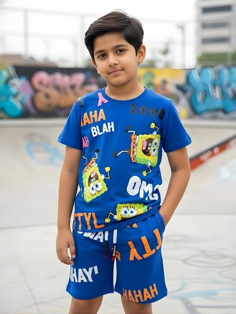 Boys’ Royal Blue SpongeBob Co-ord Set